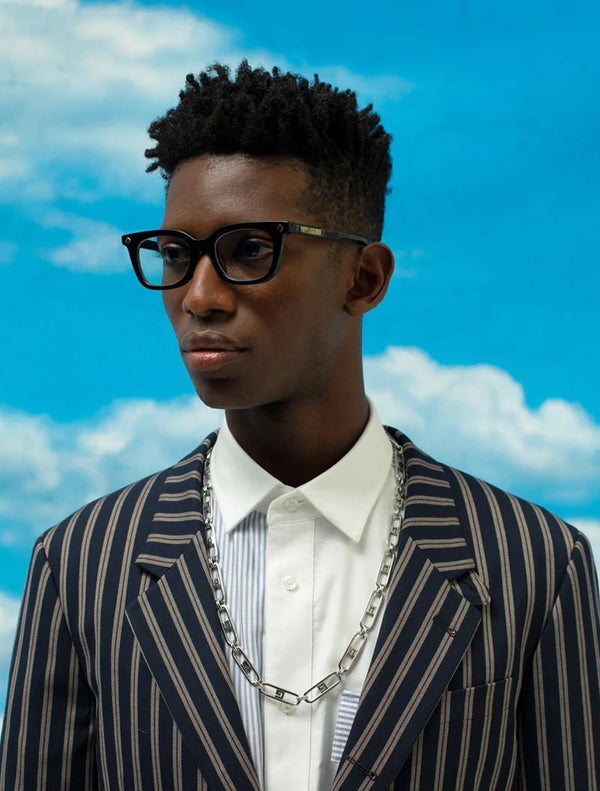 Vinny Optical / Black Acetate & Clear Blue - Light Lens - Shade Files